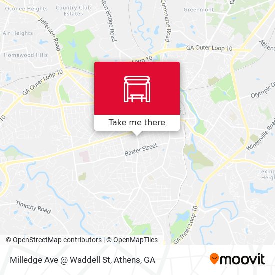 Milledge Ave @ Waddell St map