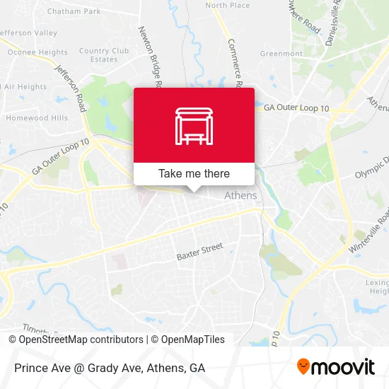 Mapa de Prince Ave @ Grady Ave
