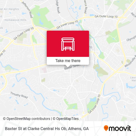 Baxter St at Clarke Central Hs Ob map