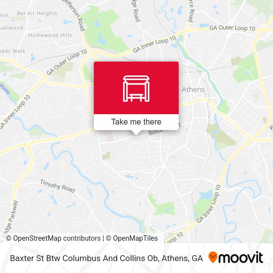Baxter St Btw Columbus And Collins Ob map