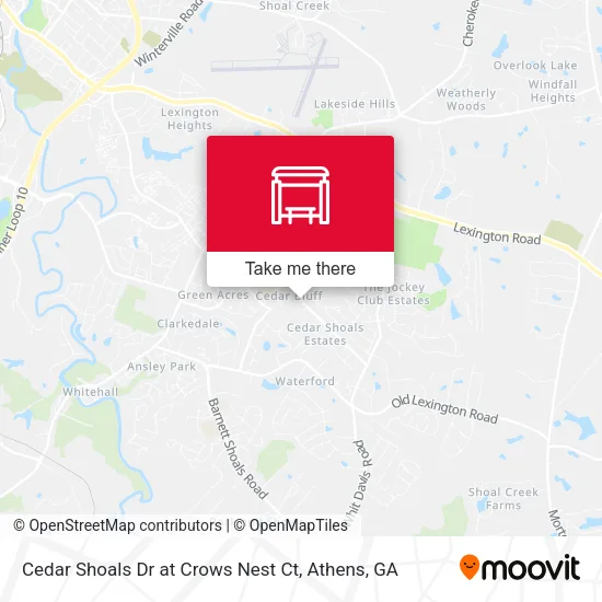 Mapa de Cedar Shoals Dr at Crows Nest Ct