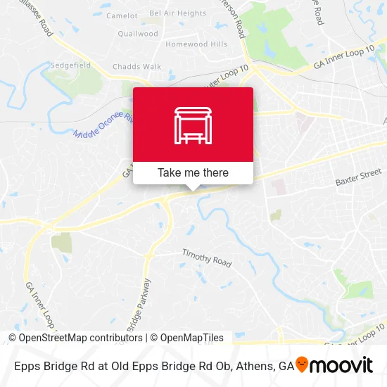 Epps Bridge Rd at Old Epps Bridge Rd Ob map