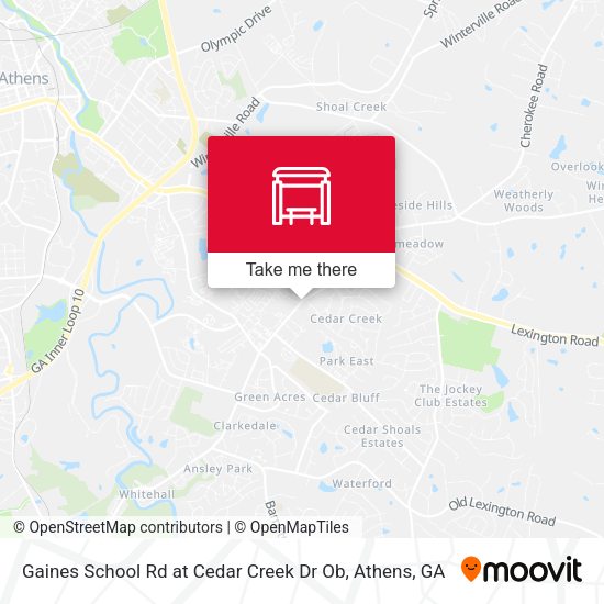 Gaines School Rd at Cedar Creek Dr Ob map