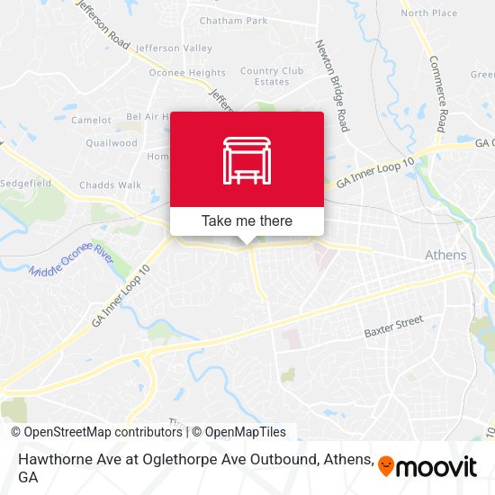 Hawthorne Ave at Oglethorpe Ave Outbound map