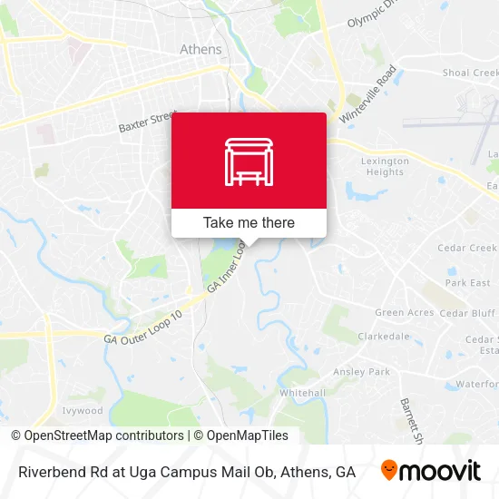Mapa de Riverbend Rd at Uga Campus Mail Ob