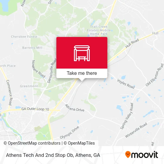 Mapa de Athens Tech And 2nd Stop Ob