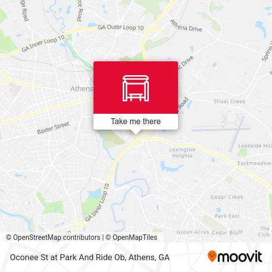Mapa de Oconee St at Park And Ride Ob