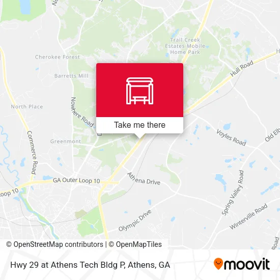 Mapa de Hwy 29 at Athens Tech Bldg P