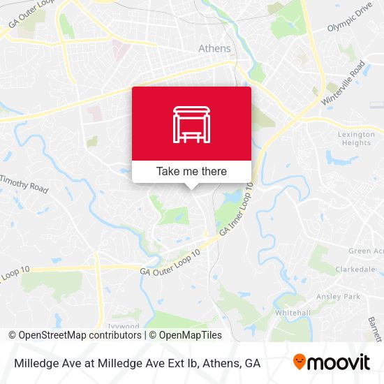 Milledge Ave at Milledge Ave Ext Ib map