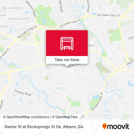 Mapa de Baxter St at Rocksprings St Ob
