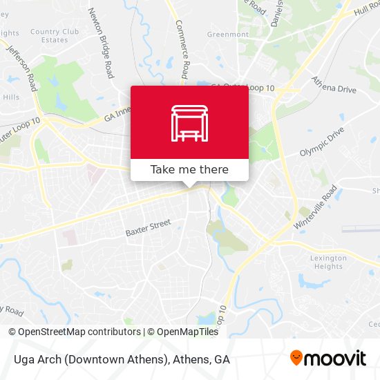 Mapa de Uga Arch (Downtown Athens)