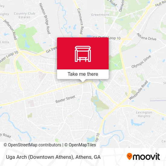 Mapa de Uga Arch (Downtown Athens)