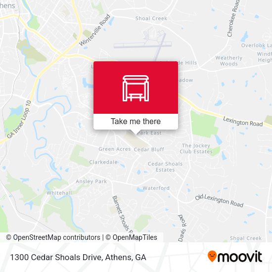 Mapa de 1300 Cedar Shoals Drive