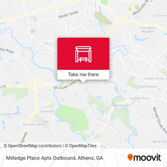 Milledge Place Apts Outbound map