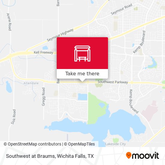 Southwest at Braums map