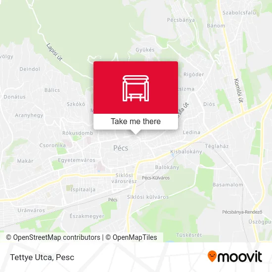 Tettye Utca map