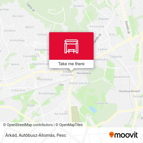 Árkád, Autóbusz-Állomás map