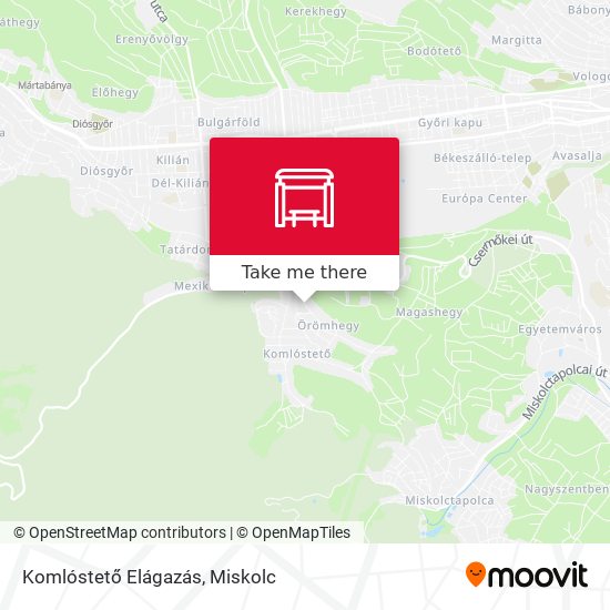 Komlóstető Elágazás map