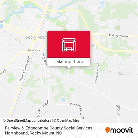 Fairview & Edgecombe County Social Services - Northbound map
