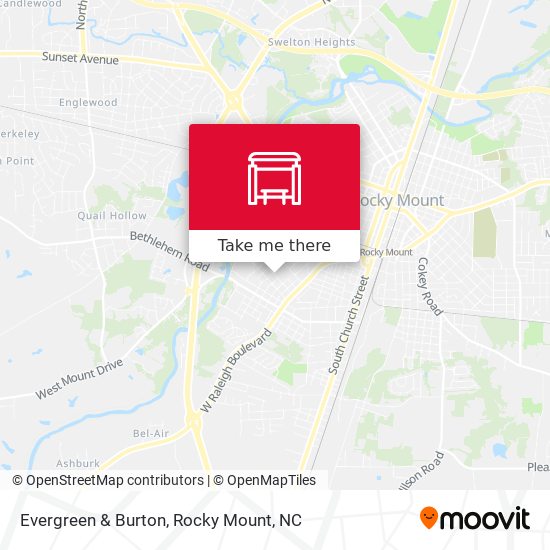 Evergreen & Burton map