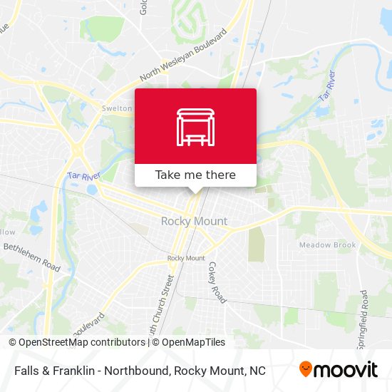 Falls & Franklin - Northbound map