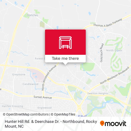 Hunter Hill Rd. & Deerchase Dr. - Northbound map