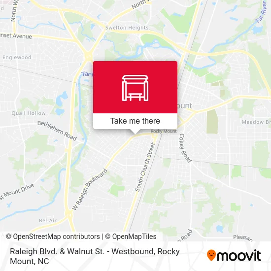 Raleigh Blvd. & Walnut St. - Westbound map