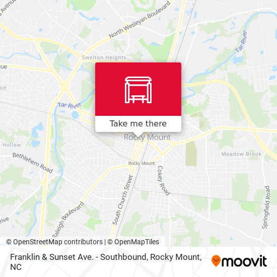Franklin & Sunset Ave. - Southbound map