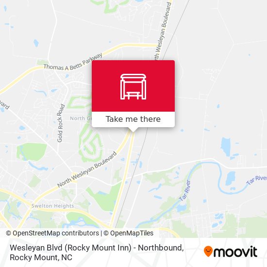 Wesleyan Blvd (Rocky Mount Inn) - Northbound map