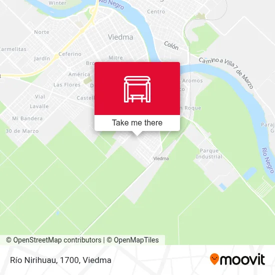 Río Nirihuau, 1700 map