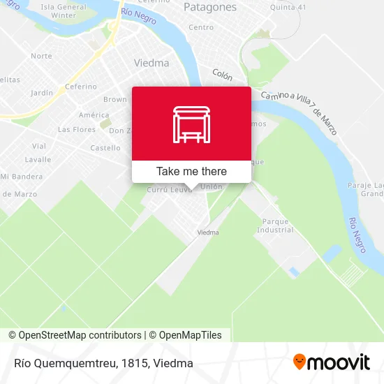 Río Quemquemtreu, 1815 map