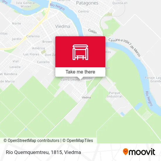 Río Quemquemtreu, 1815 map