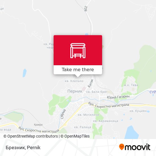 Брезник map