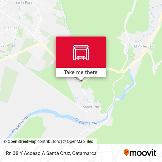 Mapa de Rn 38 Y Acceso A Santa Cruz