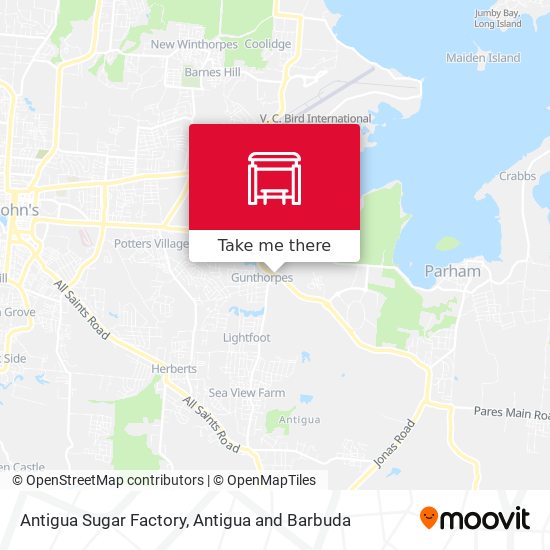 Antigua Sugar Factory map