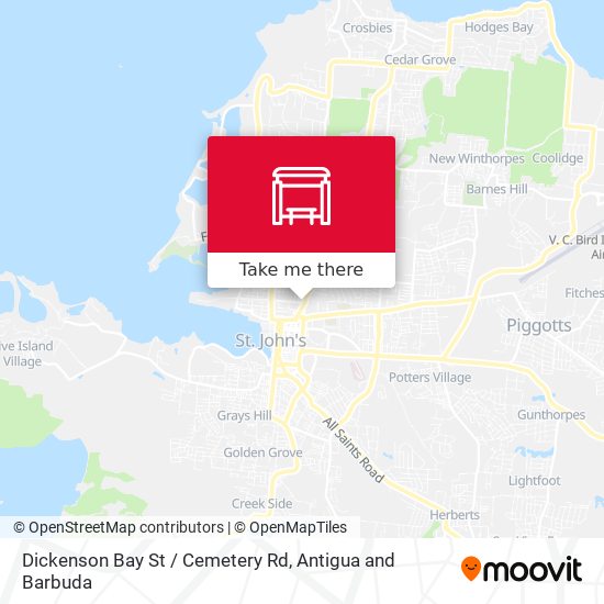 Dickenson Bay St / Cemetery Rd map