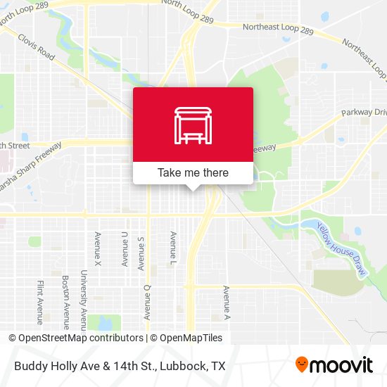 Buddy Holly Ave & 14th St. map