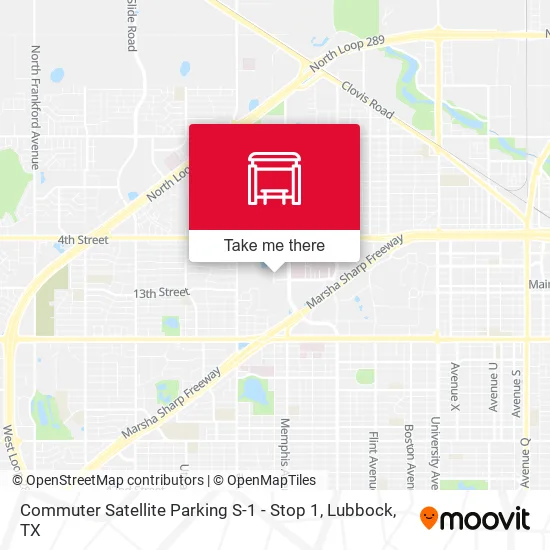 Mapa de Commuter Satellite Parking S-1 - Stop 1