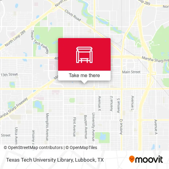 Mapa de Texas Tech University Library