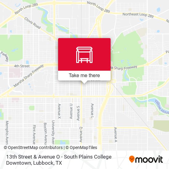13th Street & Avenue O - South Plains College Downtown map