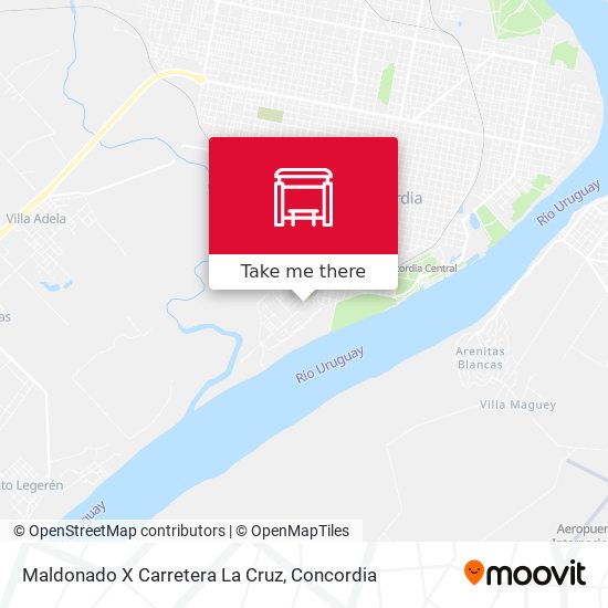 Mapa de Maldonado X Carretera La Cruz