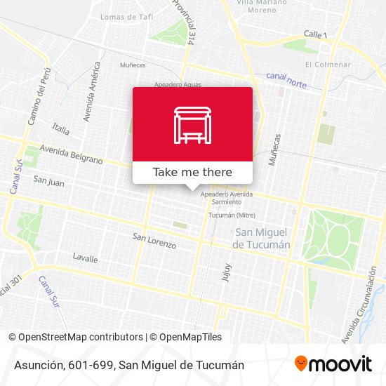 Asunción, 601-699 map