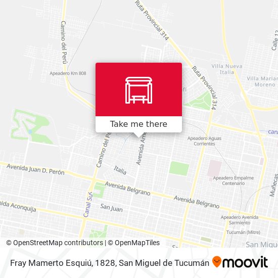 Fray Mamerto Esquiú, 1828 map