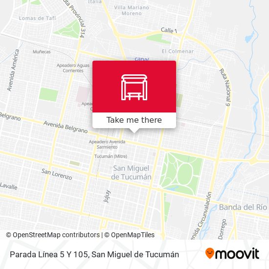 Mapa de Parada Línea 5 Y 105