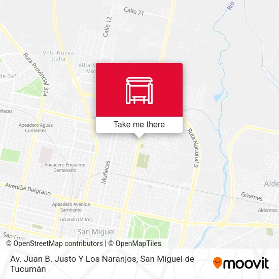 Av. Juan B. Justo Y Los Naranjos map