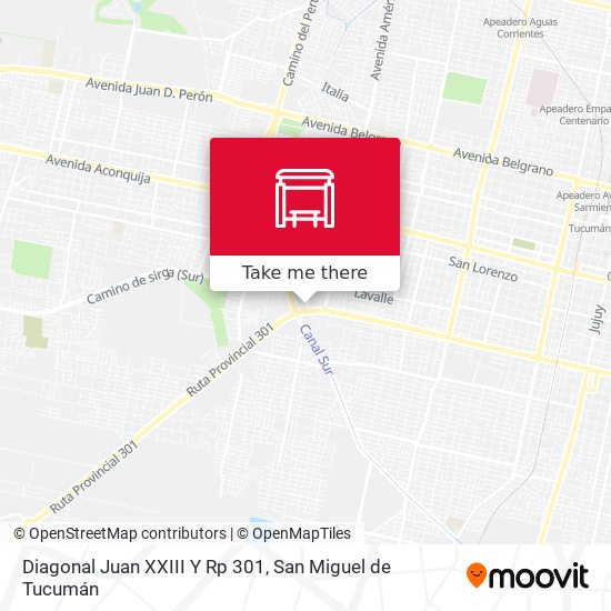 Diagonal Juan XXIII Y Rp 301 map