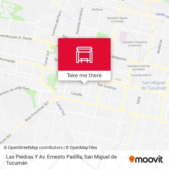 Mapa de Las Piedras Y Av. Ernesto Padilla