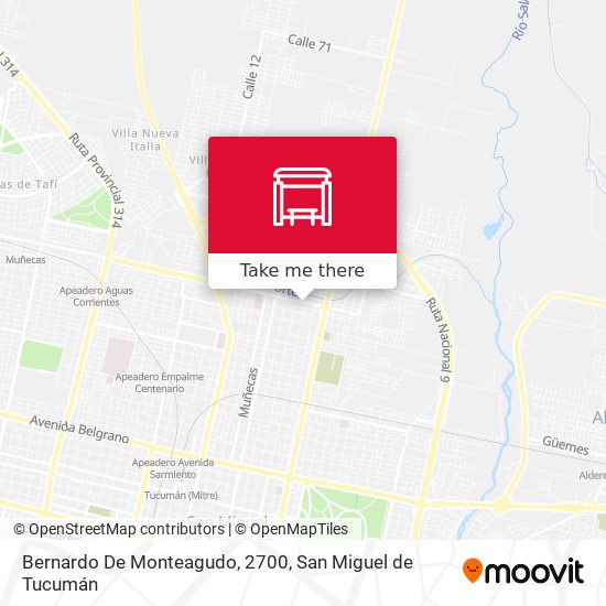 Bernardo De Monteagudo, 2700 map
