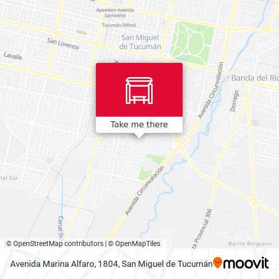 Mapa de Avenida Marina Alfaro, 1804