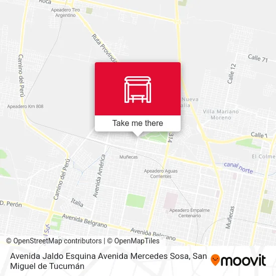 Mapa de Avenida Jaldo Esquina Avenida Mercedes Sosa